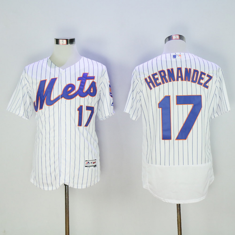 Men New York Mets #17 Hernandez White Elite MLB Jerseys->->MLB Jersey